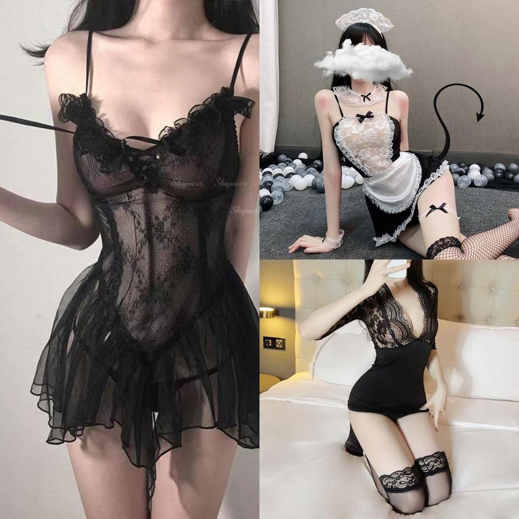 Seductive Plus-Size Lingerie & Outfits: Maid, Secretary, Teacher Themes, Tempting Sleepwear, No-Removal Needed, Pure to Passionate Styles for Women.