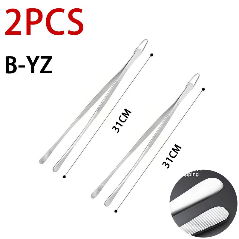1pcs 12 Inch Stainless Steel Cooking Tweezers Kitchen Tongs BBQ Tool Tweezers for Cooking Kitchen Accessories CFQJ007