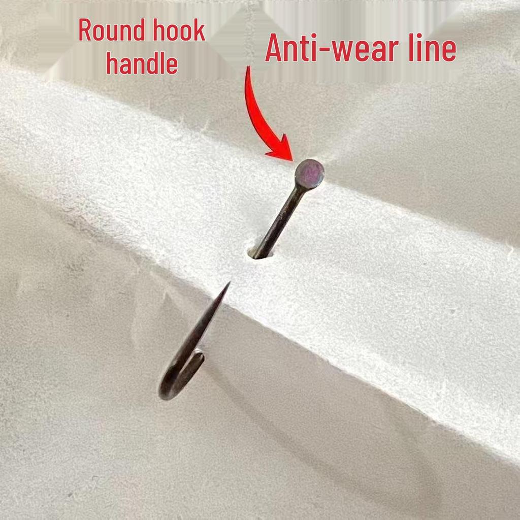 Rotes Sandelholz Kanto Haken ohne Widerhaken, Langer Schenkel für Graskarpfen & Silberkarpfen, Flying Hook Angelzubehör - Schwarz