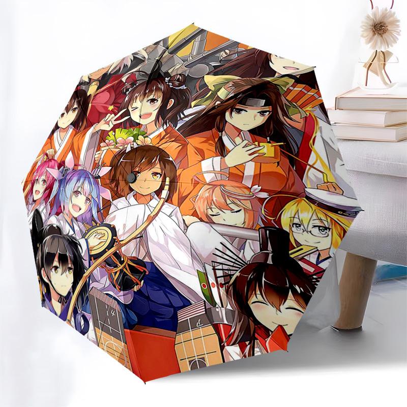 1pc Anime Characters Outdoor Umbrella - Automatic Opening/Closing, Portable 3-Fold Design, 8-Rib Iron Frame - Perfect Gift for Fans, Travelers, D