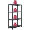 Vidaxl Warehouse Shelving, 5 Pcs, Black, 60X30X138 Cm, Plastic