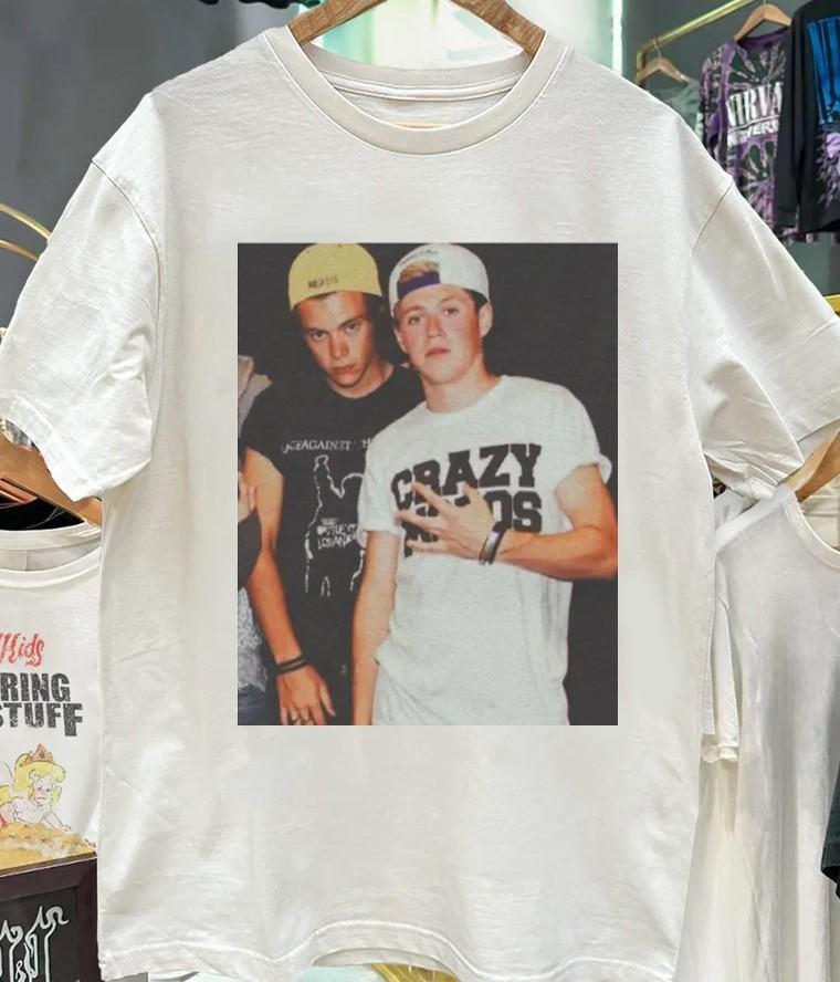 Niall Horan and Harry Styles unisex white short sleeve t-shirt QT7613 S