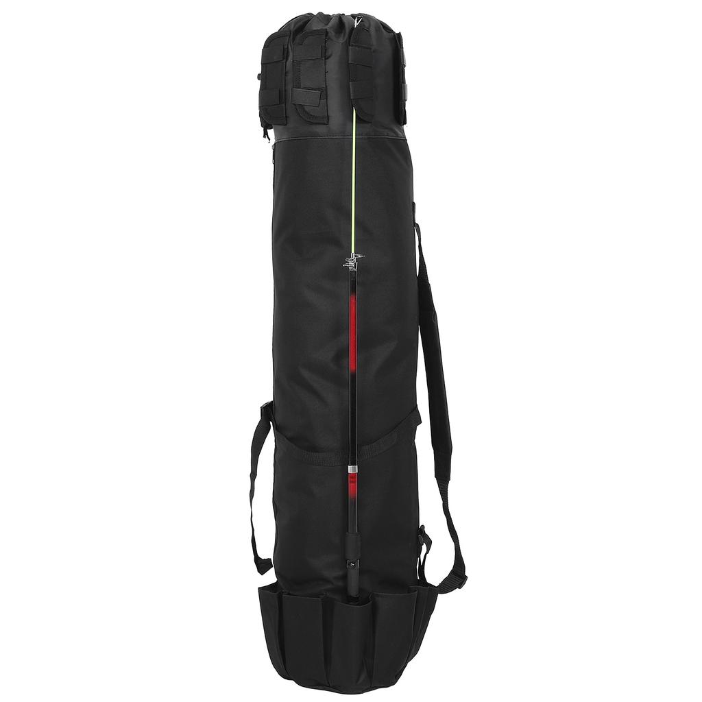 MultiFunctional Fishing Rod Reel Storage Bag Pole Carry Case Fishing Tool Organizer(Black )