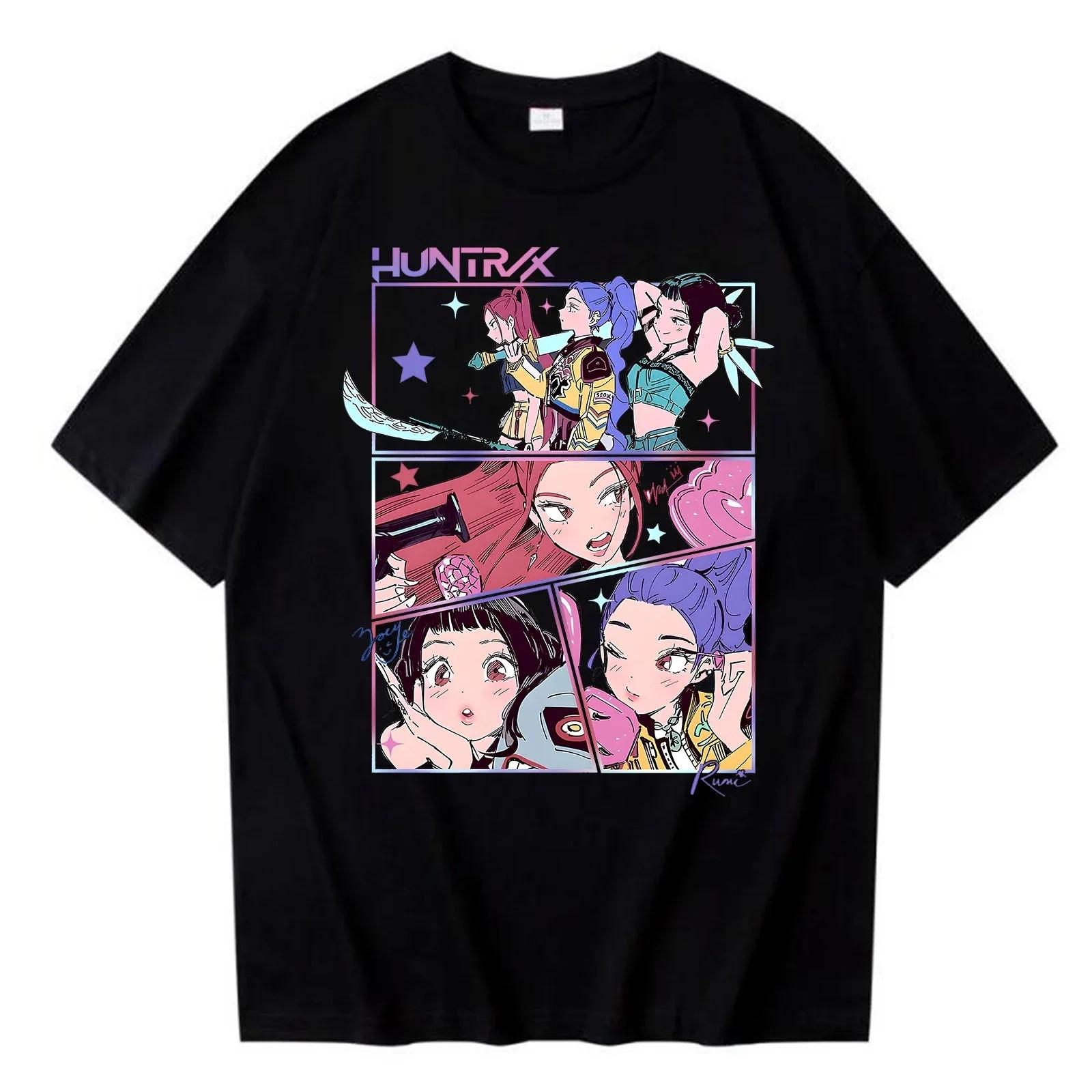 

Womens T-shirt Women Short Sleeve Shirt Gift For Tees Huntrix Demon XL