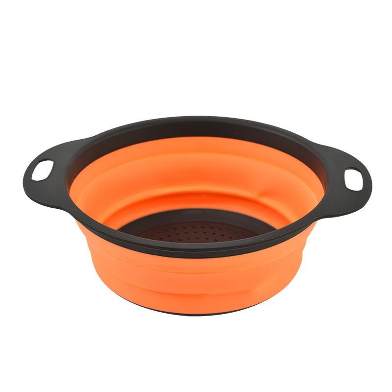 Foldable Silicone & PP Multifunctional Kitchen Drain Basket for Fruits & Vegetables