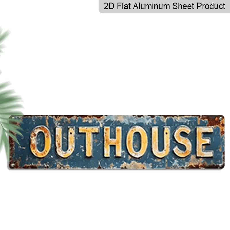 

2D Flat - 1pc Metal Sign Measuring 15.7×3.94 Inches, Aluminum Decorative Sign - Featuring A Rustic Vintage Outhouse Design. This 2D Flat Print Wall 40cm x 10cm