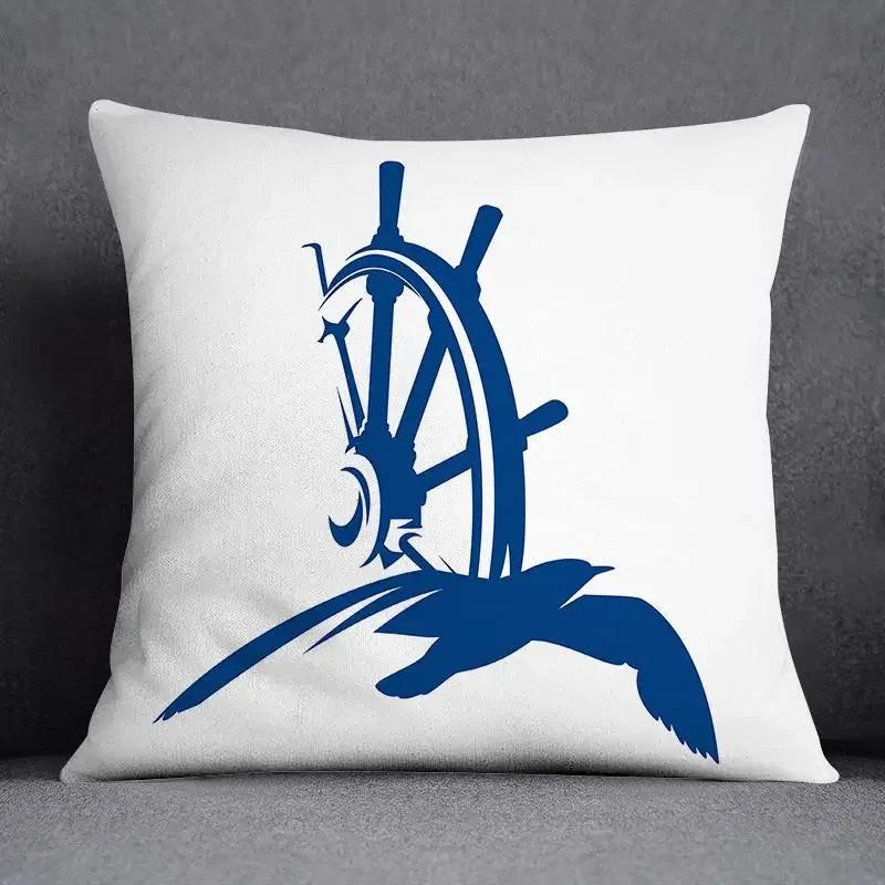 Blue Sailor Mermaid Marine Home Decor Pillowcase Square   Office  Cushion Cover