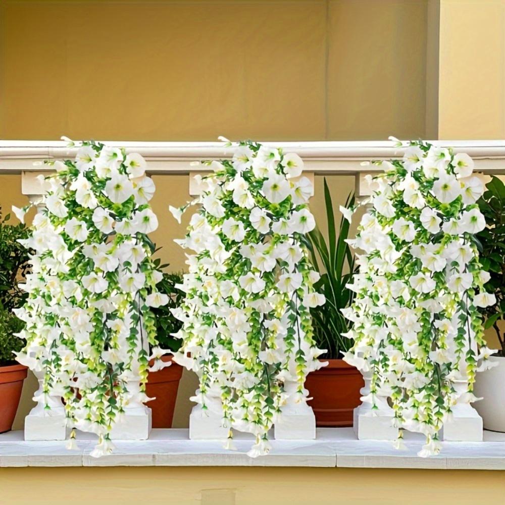 

3 Искусственных Белых Цветка Трубы | Реалистичные Подвесные Цветы для Уличных Искусственных Цветочных Композиций | Подходят для Украшения Сада 3pcs белый
