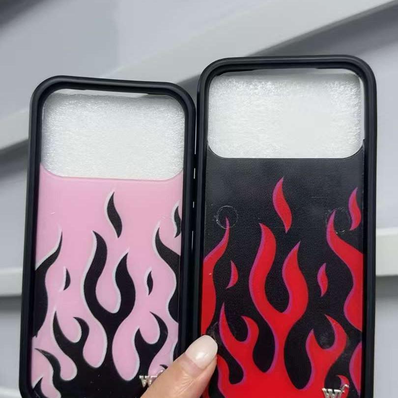 

Red Flame Plaid iPhone 17 Pro Max Case - European & American Style 17 Pro