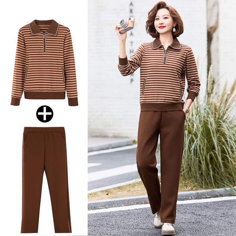 

Women s Casual Striped Sportswear Tracksuit Set L