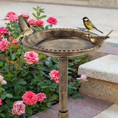 Vintage Bird Bath Feeder Bowl for Outdoor Garden Decor Courtyard Parrot Hummingbird Wild Birds Feeding Watering Supplies