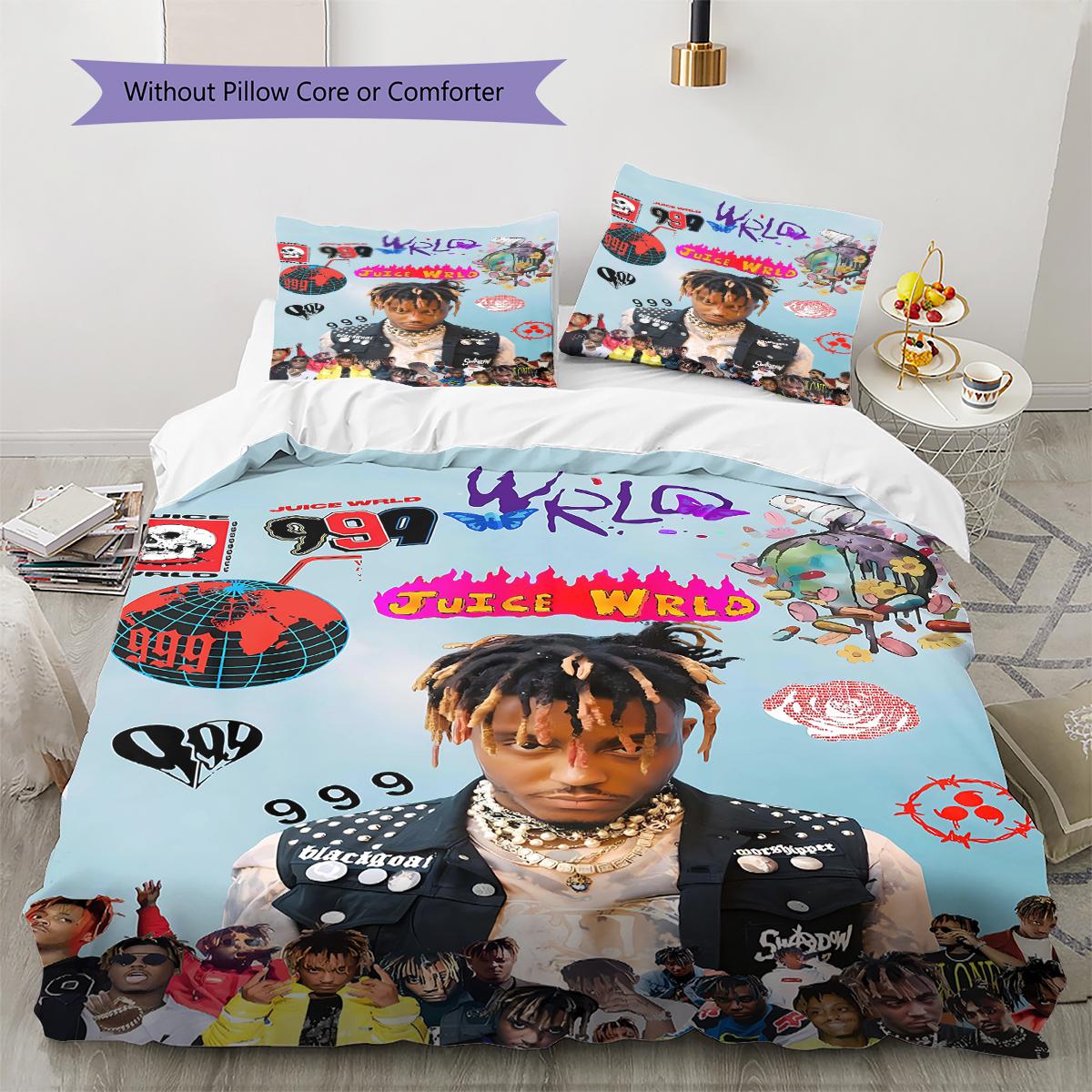 

Juice Wrld Pattern Bedding Quilt Set Quilt Cover Pillowcase Home Decoration Gift (1 * duvet cover + 2 * pillowcase, without core) 135x200cm