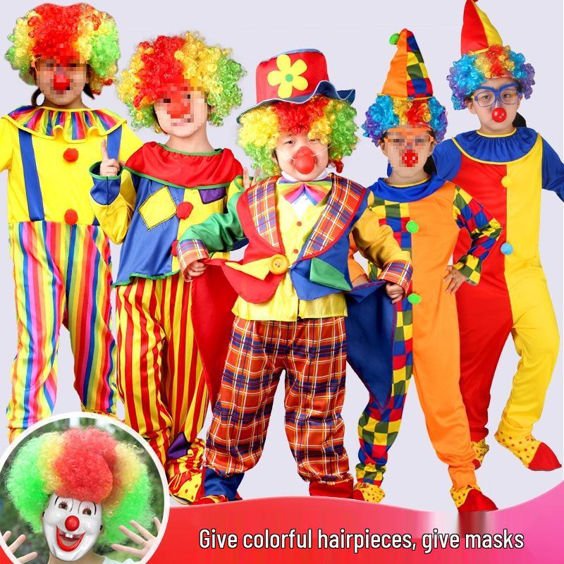 Kids' Clown & Magician Costume Set for Boys & Girls - Perfect for Masquerades, National Day, Christmas & New Year Performances.