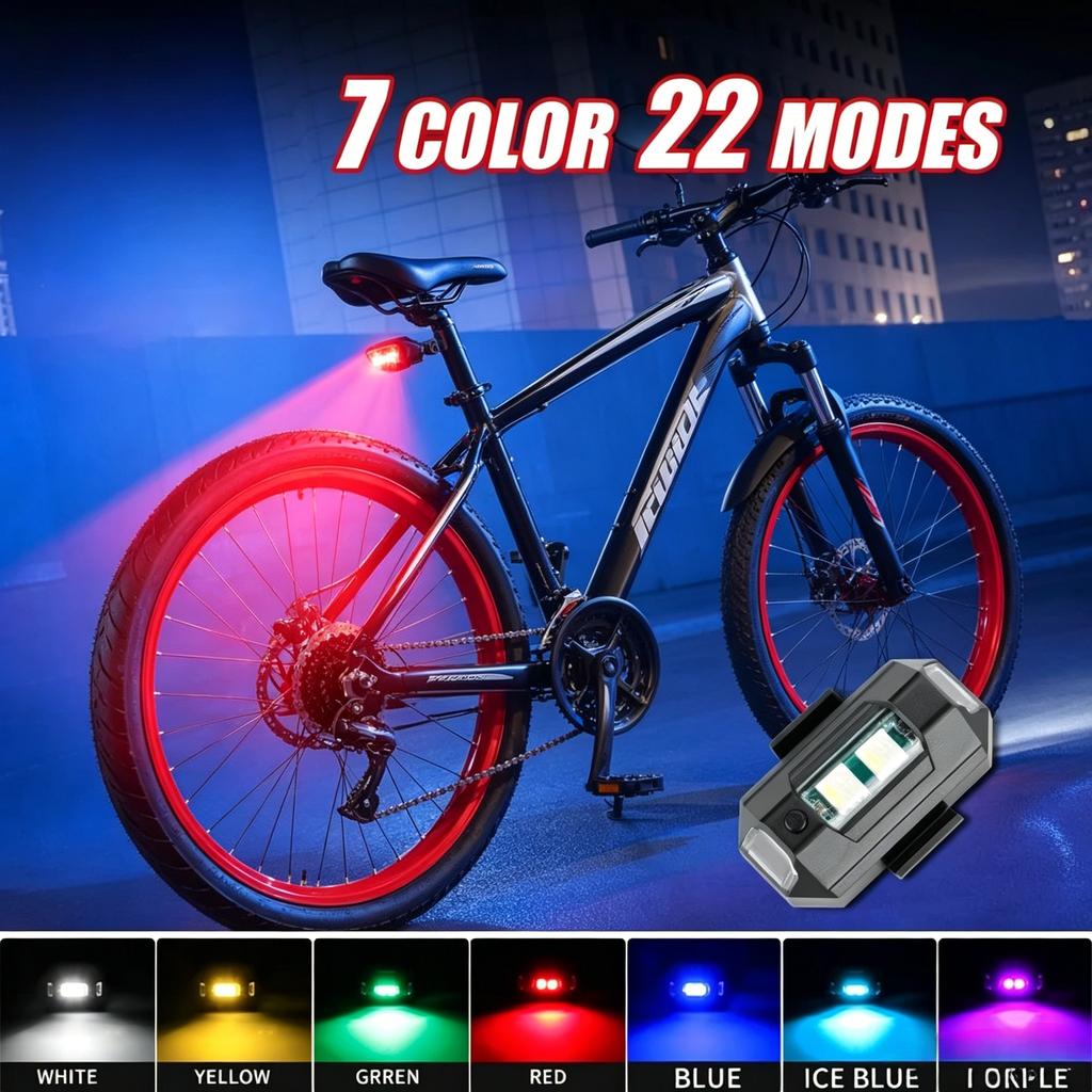 Bicycle Lights 7 Color Mini USB LED Warning Signal Light Turn Signal Indicator For Bike Drone Strobe Motorcycle Car 7