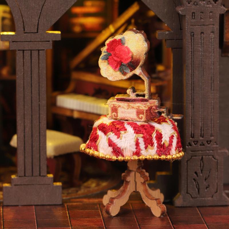 Holzpuzzle DIY Puppenhaus Miniaturmöbel Dämmerungsbrief Kaffee Zuhause Puppenhaus Handgefertigtes Modell Bauspielzeug Geburtstagsgeschenke