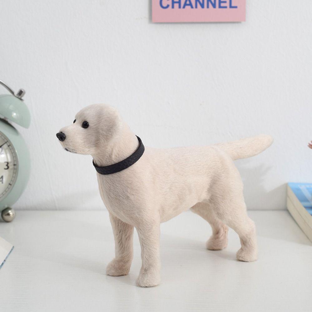 

For Coffee Table Handicraft Animal Simulation Labrador Dog Decoration Crafts Dogs Models Puppy Doll білий