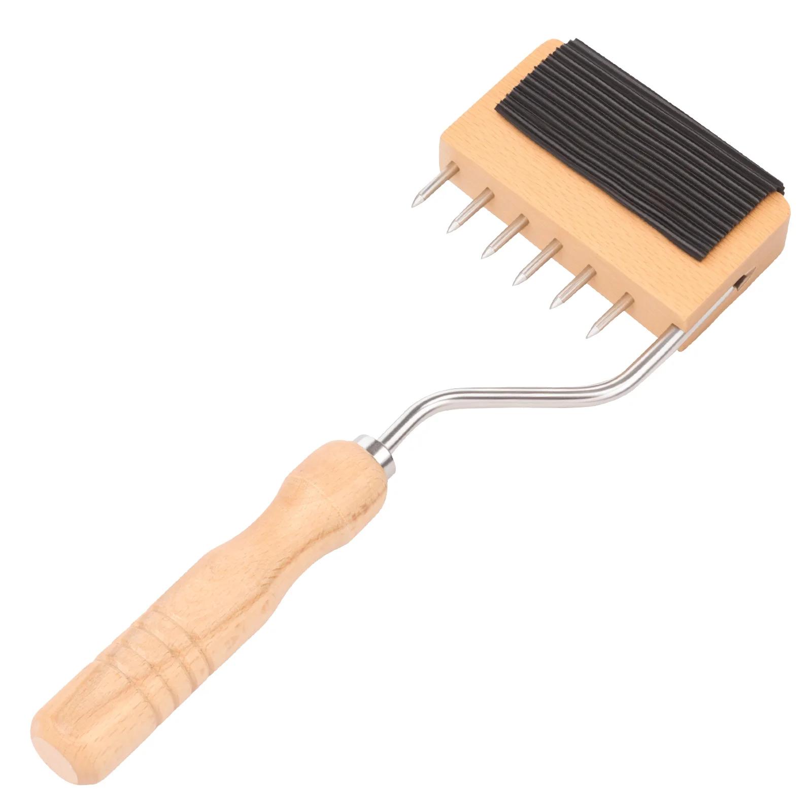 

Профессиональный натяжитель ремней с деревянной ручкой и шестью штифтами для нескользящего захвата, инструмент для ремонта обивки с большим рычагом