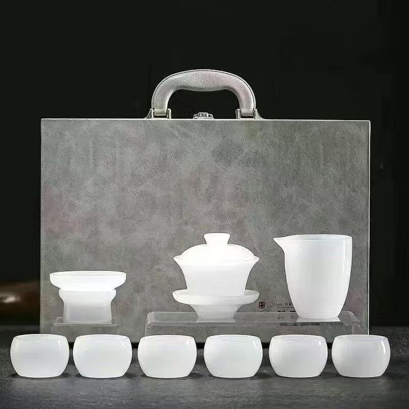 Handun Chinese Style Glazed Jade Porcelain Tea Set