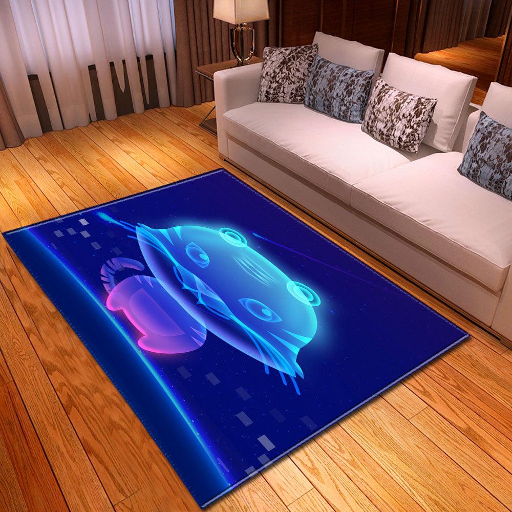 Gradual Change Large Carpet Feather Wind Bedroom Floor Mat
