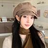 Big Head Circumference Ruffle Octagonal Hat Korean Style Women Artist Hat Spring Painter Cap  Girls