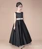 Kayiyasu Long Satin Dress for Perfect for Piano Formal Slimming Children's Dress, V-Neck Girls, Recitals, Weddings, Occasions, Sleeveless, Elegant,