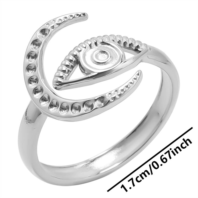 1pcs Crown Heart Shell Charm Ring Two/Three Layered Adjustable Stainless Steel Rings For Women Men Accessories Vintage Jewelry