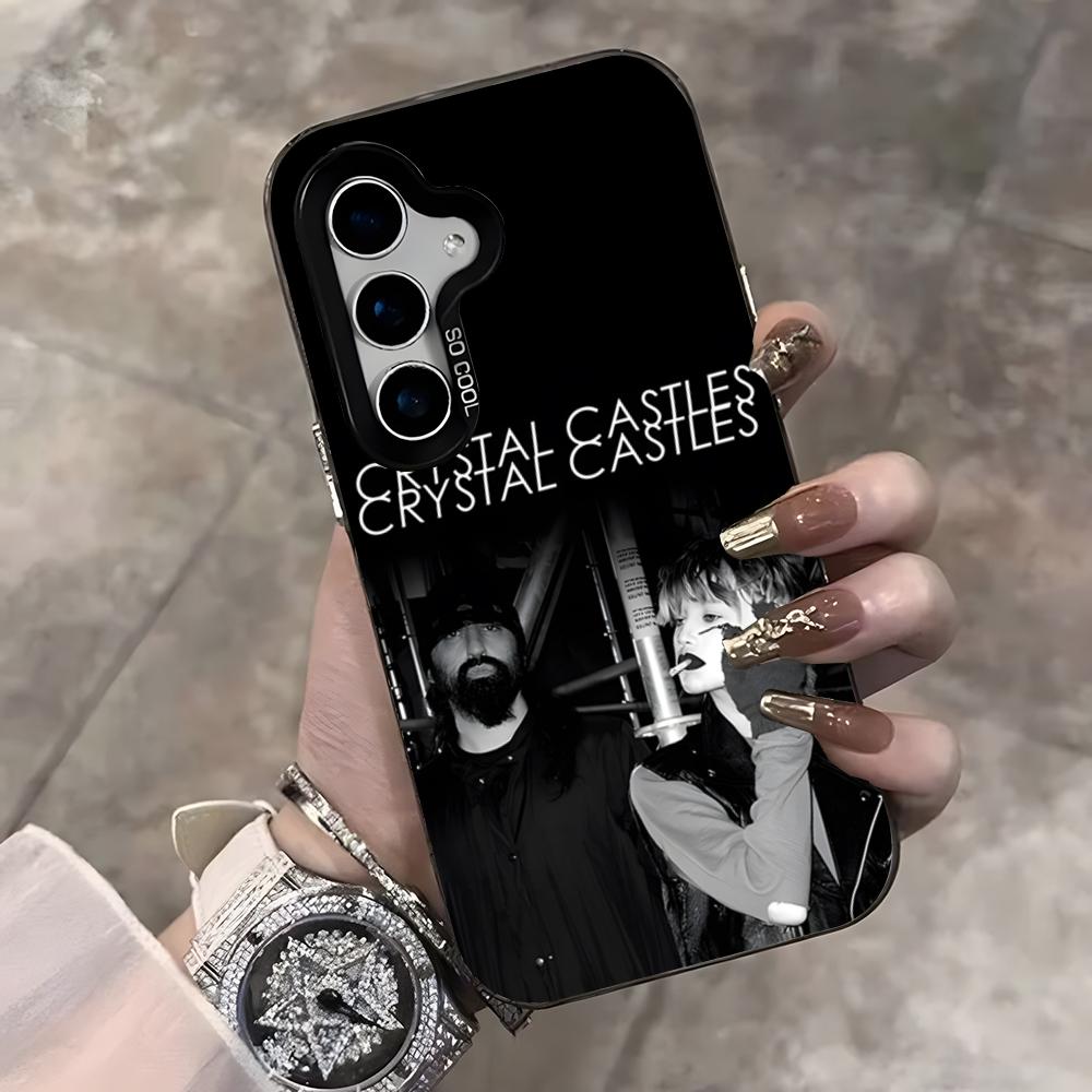 Band C-Crystal Castles Phone Case For Samsung S25 Ultra S23 S22 S21 S20 Ultra Plus S24 Fe A54 A55 Color Silver Cover
