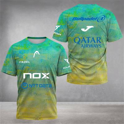 Men's Summer Unisex Sports Short Sleeve T-Shirt Stylish Padel Tennis T-Shirts Top Plus Size Loose Quick Drying Crew-Neck Tshirt
