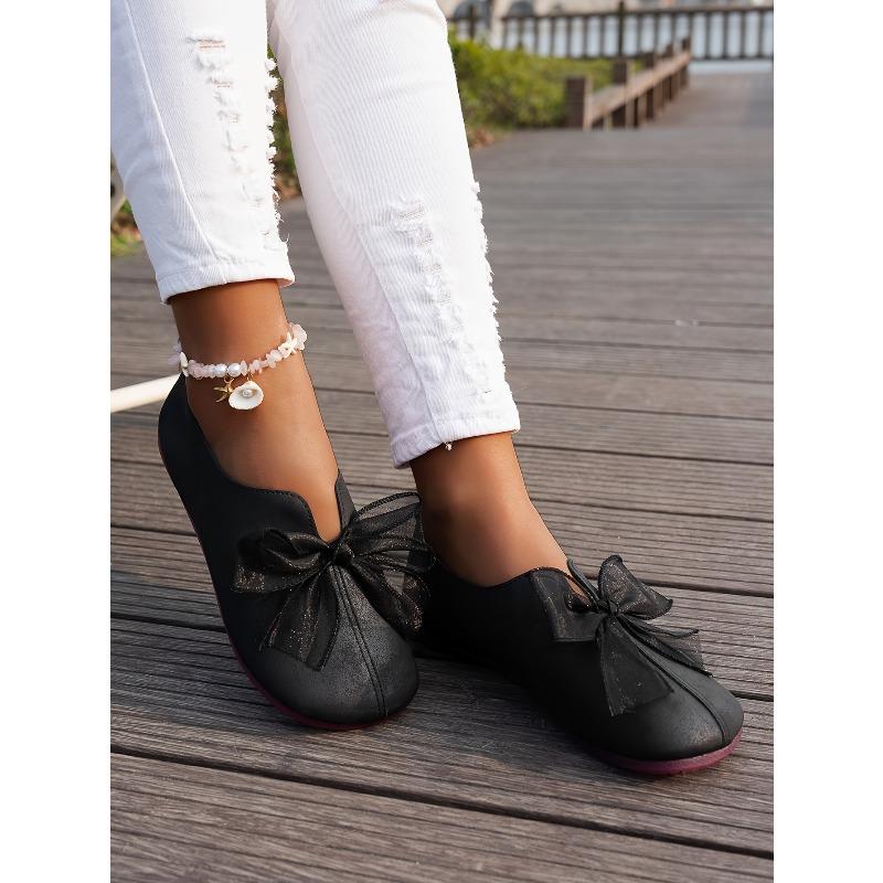 Wearing bow Mary Jane single shoes women's French round toe spring and autumn new style