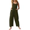 Women's Fashion Flannel Color Casual Vintage Sleeveless Button Jumpsuit
