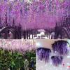 Simulated Wisteria Flower Wedding Purple Vine Decoration Background Fake Flower Wall Ceiling Party Simulated Flower Vine String