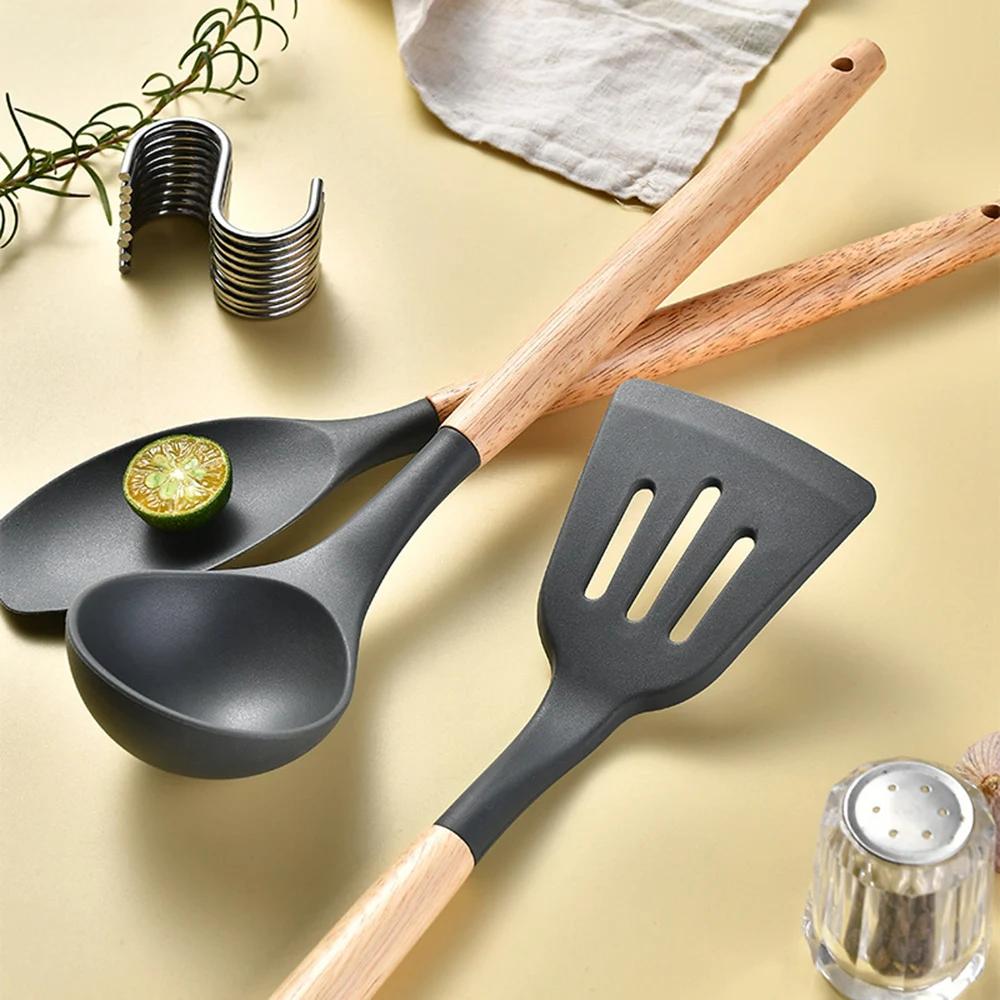 34PCS Silicone Kitchenware Cooking Utensils Set Heat Resistant Kitchen Measuring Spoons Utensils Baking Tools With Storage Box