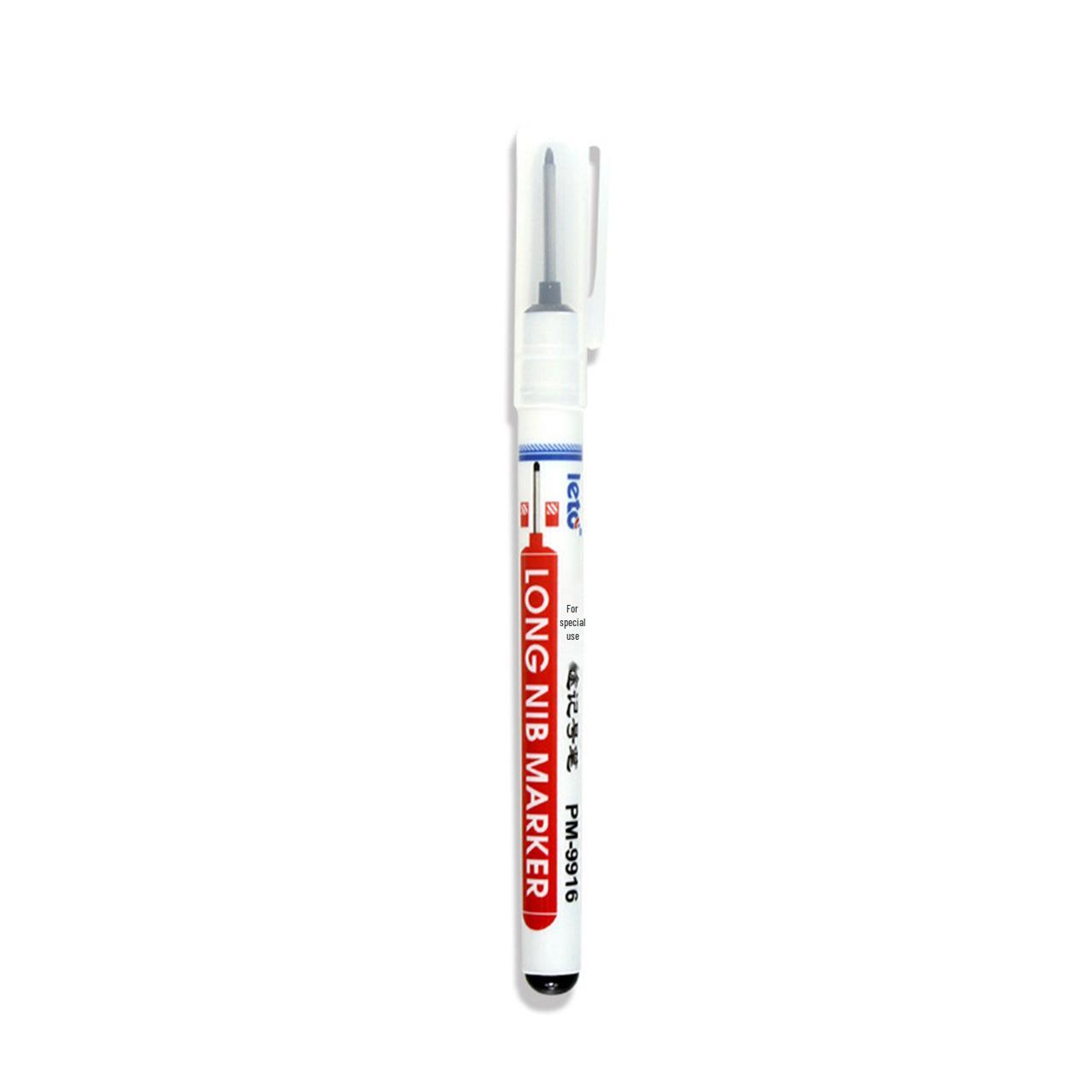 20mm Deep Hole Long Head Waterproof Oil-Based Pen for Woodworking, Tile, Hardware - Quick-Drying Scratch Marker
