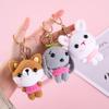 Funny Animal Doll Series Crochet Keychain Creative Knitting Animal Doll Keyrings For Bag Pendant Cute Puppy Knitted Car Keyrings