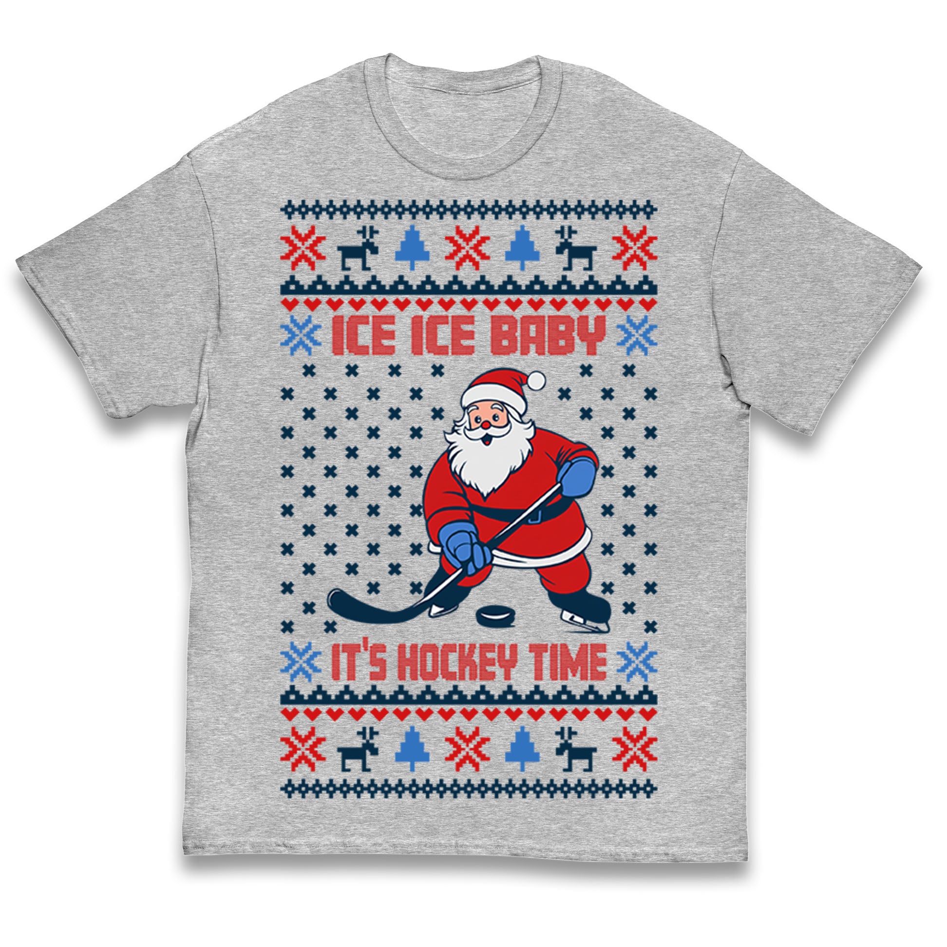 Ice Ice Baby Its Hockey Time Christmas Kids T Shirt 150