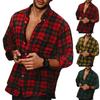 Erkek Düğme Aşağı Gömlek Casual Flanel Ekose Slim Fit Uzun Kollu Yayılmış Yaka Hafif Üstler
