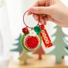 Hand-Knitted Apple & Persimmon Holiday Keychain Pendant