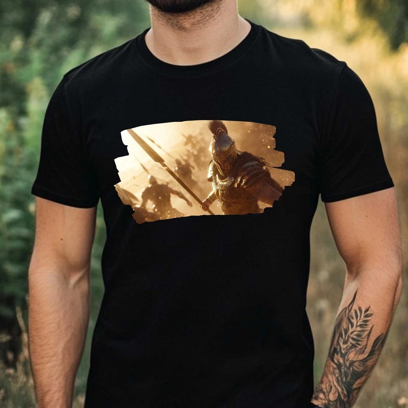 T-Shirt Herren Spartanischer Krieger Motiv Baumwolle Größe XS bis 5XL S
