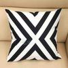 Square Nordic Pillow Case Double-sided Pillowcover Simple Fashion Black and White Geometric Pillow Car Sofa Office Bedside Back Cushion Cover