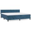 Lit avec sommier et matelas - Maison Exclusive - Velours bleu foncé - 200x200cm - Tête de lit réglable