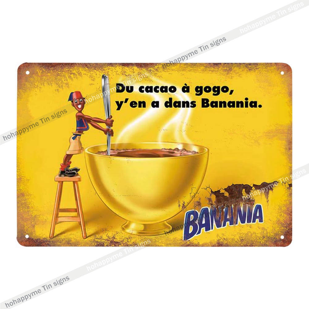 BANANIA Metal Signs Funny Tin Painting Plaque Vintage Decorative For Bar Pub Club Cafe Poster Wall Stickers Home Decor 20x30cm