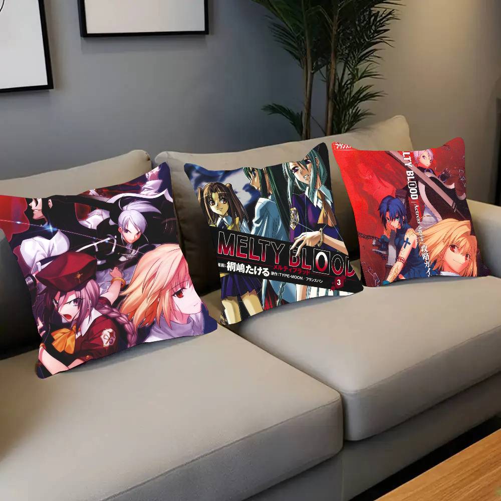Anime Game M-Melty Blood Pillow Case Fashion Square Pillowcase Bedroom Sofa Room Ins Decoration Leisure