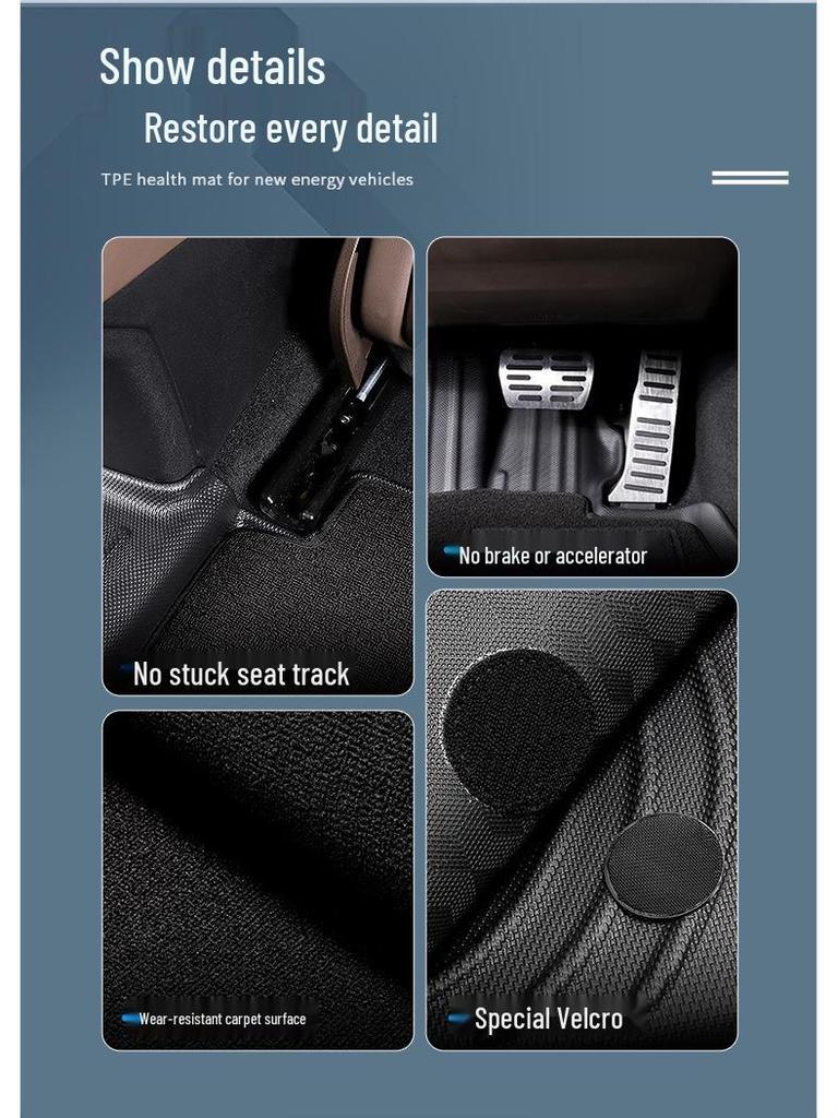 Eco-Friendly TPE Floor, Trunk, and Backrest Mats for BYD Series Cars