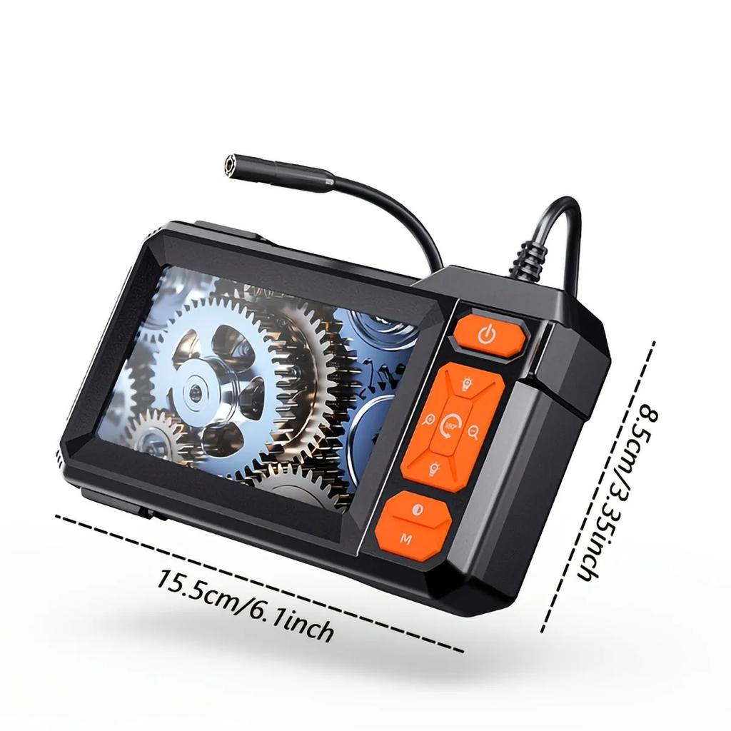 Industrial Endoscope Camera 4.3inch IPS Screen 8mm HD1080P IP67 Waterproof 8 LED Light Inspection Borescope for Pipe Car Repair