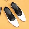 Sandalen Herren Leder Hohl Sommer Britische Mode Business Casual Eckiger Zeh Weiche Sohle Weiße Lederschuhe