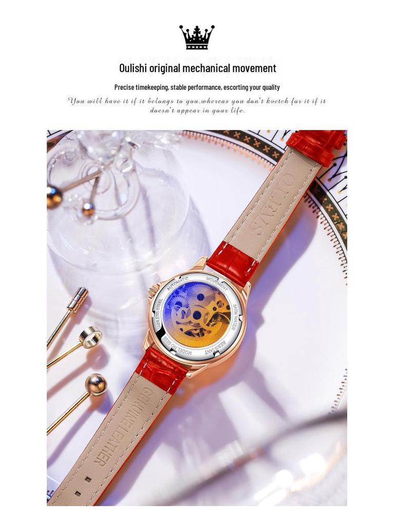 Olitis Women's Automatic Diamond Mechanical Watch with Musical Note Dial