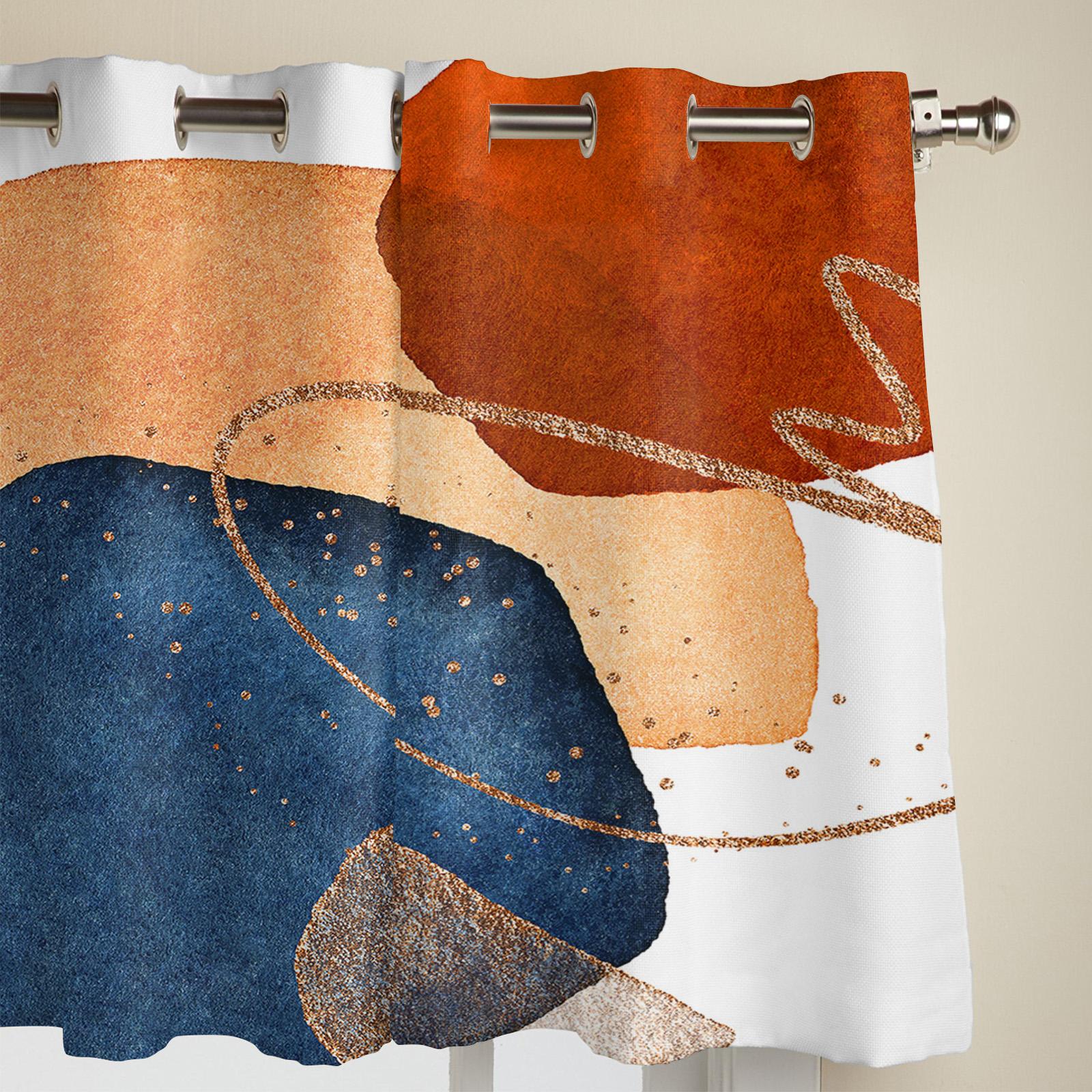 Геометрические абстрактные художественные современные оконные шторы для гостиной — фото 4