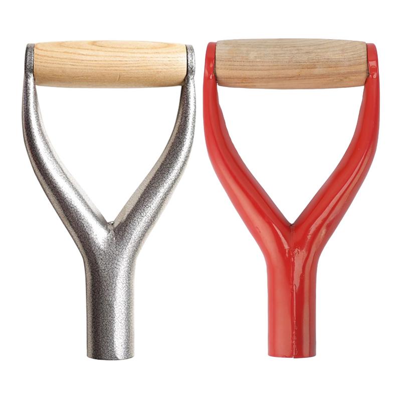 Manico in Acciaio a Forma di D/T per Pala Metallo Legno Impugnatura di Ricambio Manico Superiore per Pala da Neve Attrezzi da Giardino per Scavare Ras