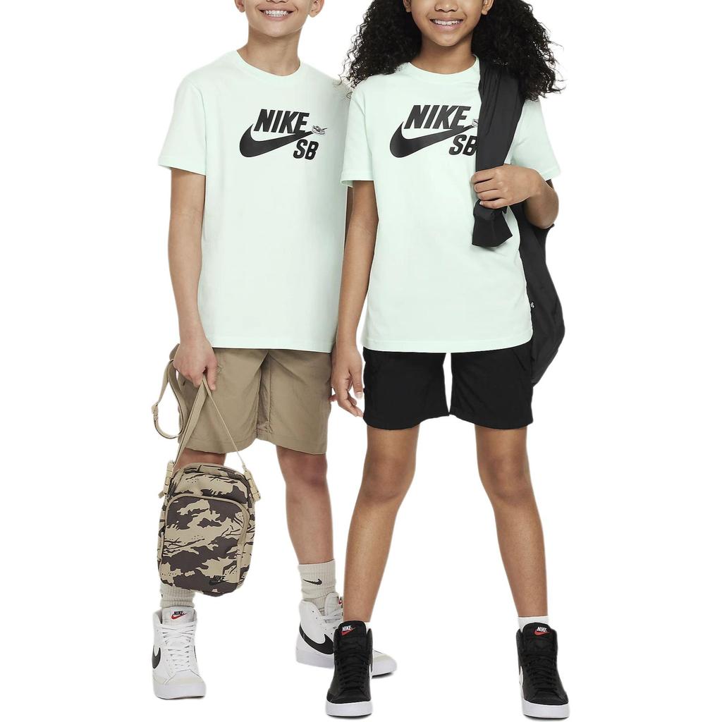 Nike T Shirt SB Light Green Kids' FN9673-394