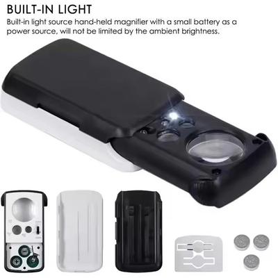 Jewelry Loupe Magnifier With LED UV Light 30X 60X 90X Jewelers Eye Magnifying Glass Fold For Gems Stamps Watches Antiques V3D3